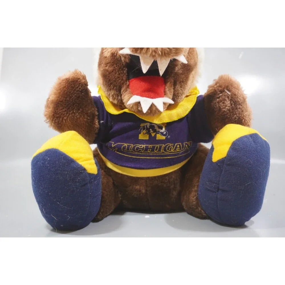 Vintage 1989 Wallace Wolverine University Of Michigan Plush Mascot 12”